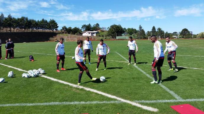 Parte dos jogadores do Flamengo treinou na manhã deste sábado no CT da Chape (Foto: Divulgação/Flamengo)