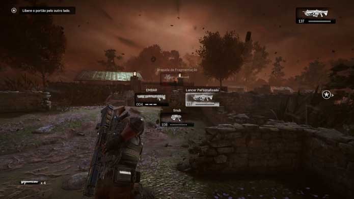 Carregue armas de estilos diferentes em Gears of War 4 (Foto: Reprodução/Murilo Molina)