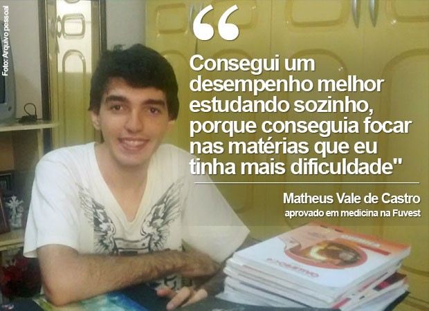 Matheus Alpaccino Vale de Castro, de 21 anos, foi aprovado em medicina na Fuvest 2015 (Foto: Arquivo Pessoal/Matheus Vale de Castro)