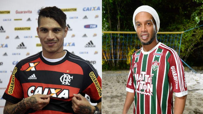 Guerrero e Ronaldinho Gaúcho (Foto: Montagem/SporTV)