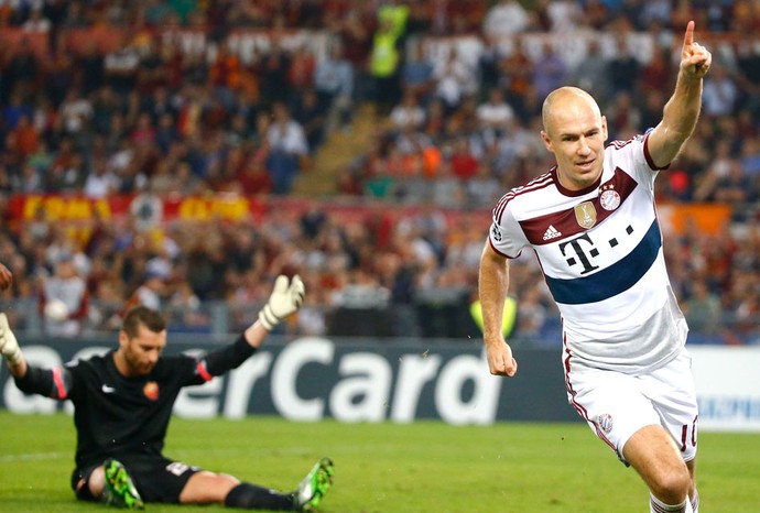 Robben comemora gol do Bayern de Munique contra o Roma (Foto: Agência Reuters)