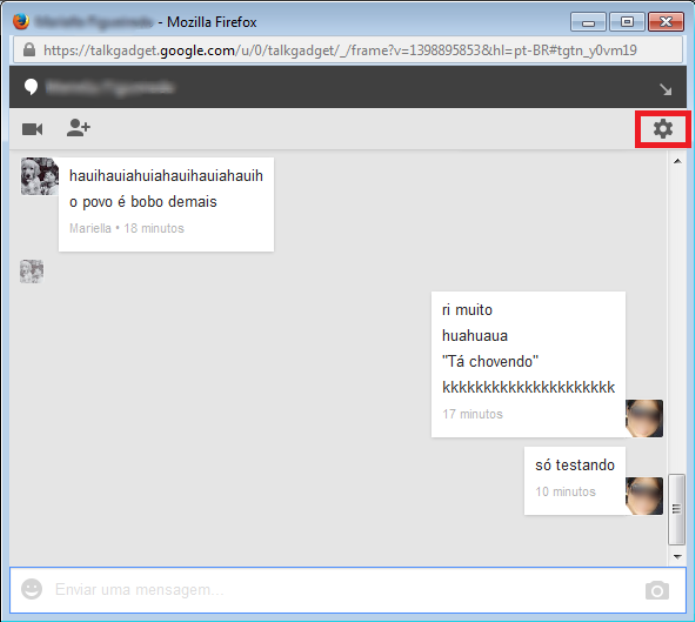 Abra a janela do Hangouts (Foto: Reprodução/Lívia Dâmaso) Abra a janela do Hangouts (Foto: Reprodução/Lívia Dâmaso)