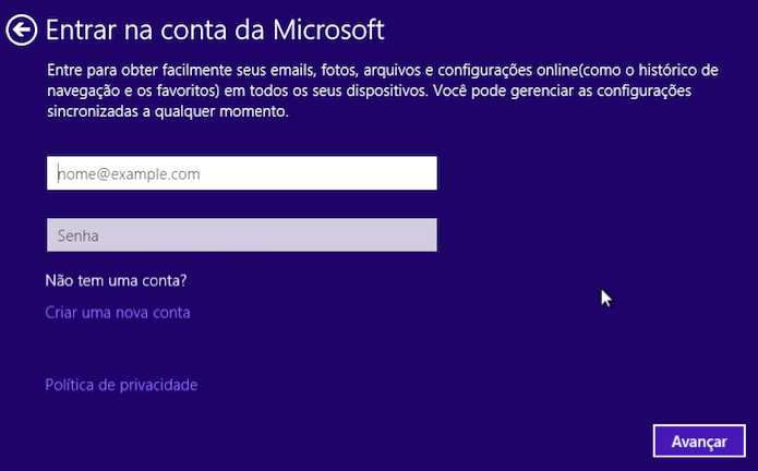 Faça login com sua conta Microsoft  