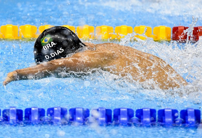 Descrição da imagem: Daniel Dias nada na final dos 50m borboleta, onde ele ficou com o bronze (Foto: Washington Alves/MPIX/CPB)