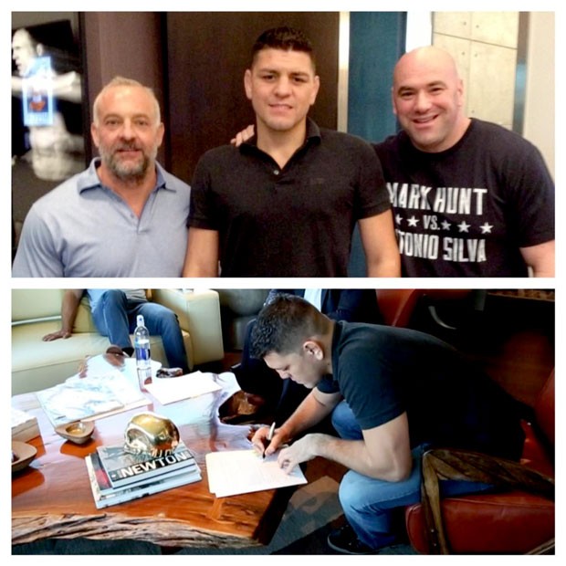 Nick Diaz assina contrato UFC (Foto: Reprodução / Twitter)
