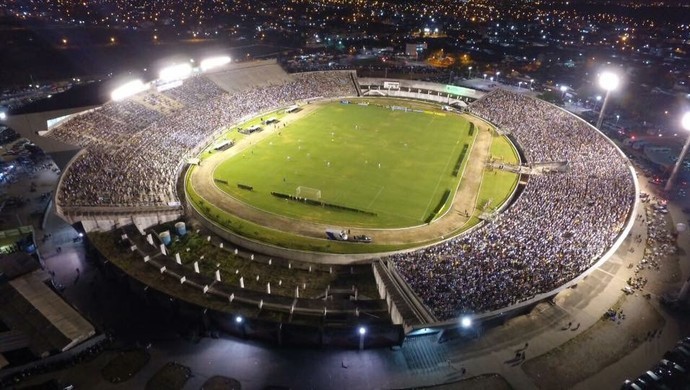 Imagem aérea do Almeidão na partida entre Botafogo-PB e Boa Esporte pela Série C (Foto: Polícia Militar da Paraíba)