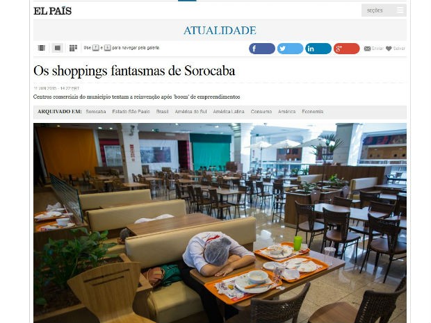 Shopping chegou a ser chamado de fantasma em publicação internacional (Foto: Reprodução / El Pais)