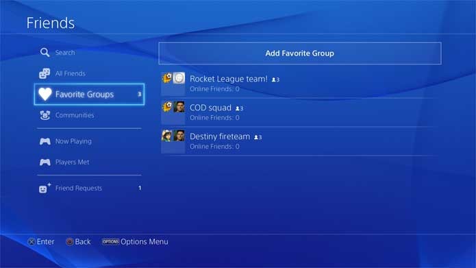 Grupos de amigos melhorados no PS4 (Foto: Divulgação/Sony)