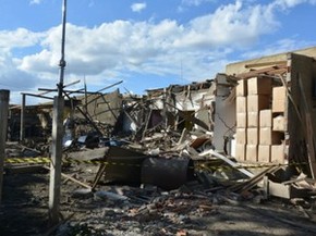 Estrutura de moteu ficou danificada após explosão na Bahia (Foto: Anderson Oliveira/Blog do Anderson)