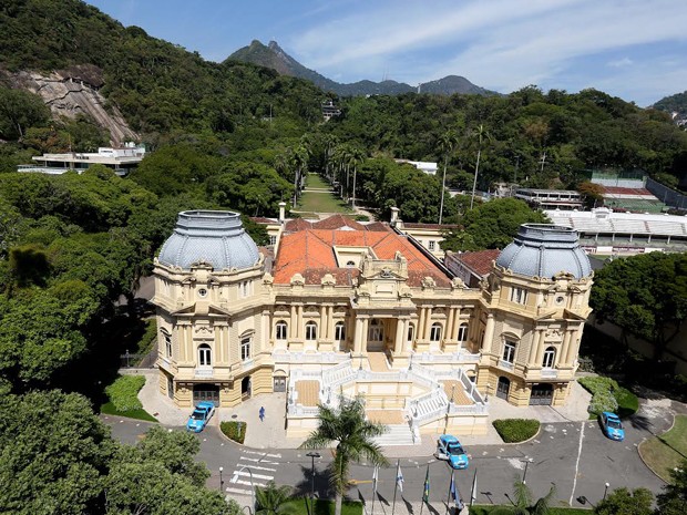 Imagem mostra Palácio Guanabara e os jardins (Foto: Divulgação/Palácio Guanabara )