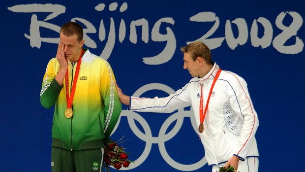 cesar cielo medalha de ouro PEquim 2008 (Foto: Agência Reuters)