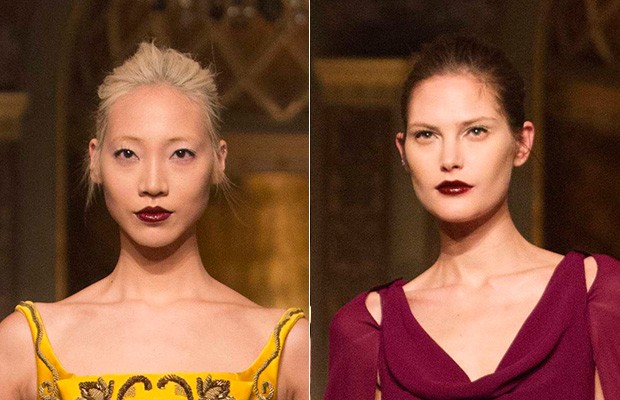 Batom Desfile Zac Posen (Foto: Reprodução / Agência AFP) Batom Desfile Zac Posen (Foto: Reprodução / Agência AFP)