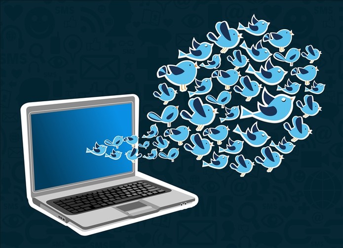 Twitter saindo do computador (Foto: Pond5)