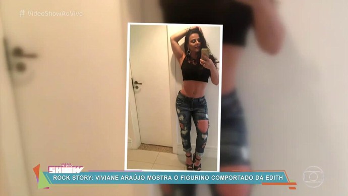 A atriz afirmou que ao contrário de sua personagem, adora deixar a barriguinha de fora (Foto: TV Globo)