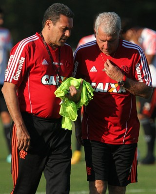 Luxemburgo, Antônio Mello, Ninho do Urubu, treino, Flamengo (Foto: Gilvan de Souza/ Fla Imagem)