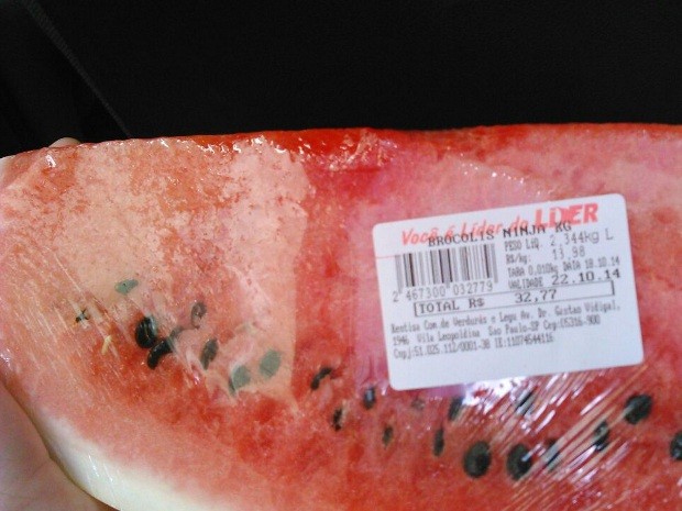 Fatia de melancia custou R$ 32, 77. Belém (Foto: Dominik Giusti/ G1)