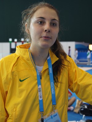 Gabriela Cecchini, da esgrima, foi eliminada nas quartas de final (Foto: Thierry Gozzer)