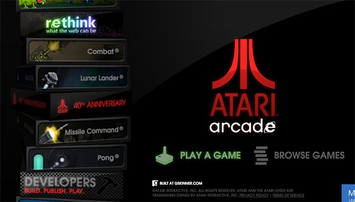 Site da Atari tem versões refeitas dos clássicos (Foto: Reprodução/Felipe Vinha)