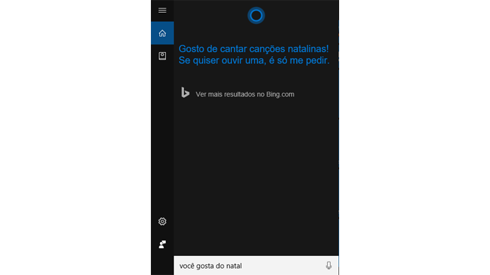 Atualização da Cortana inclui informações sobre o Natal (Foto: Reprodução/Windows)