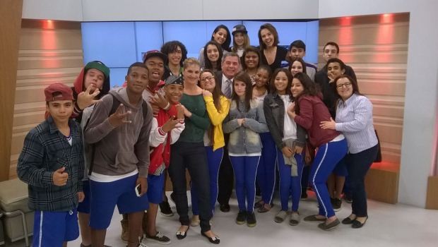 Mário Motta recebeu os alunos da escola de São José (Foto: RBS TV/Divulgação)