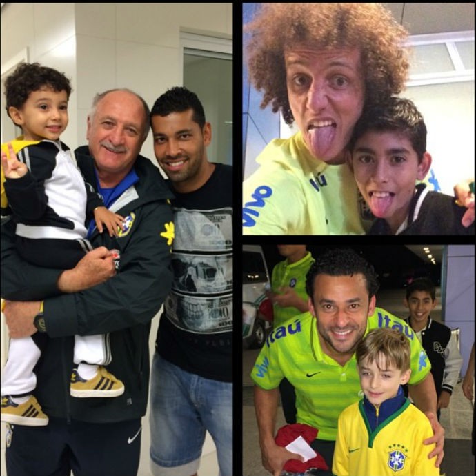 André Santos visita seleção brasileira durante treino (Foto: Reprodução/Instagram)