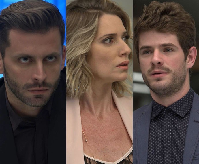 Gabo, Soraya e Benjamin ficam surpresos com decisão do Conselho (Foto: TV Globo) Gabo, Soraya e Benjamin ficam surpresos com decisão do Conselho (Foto: TV Globo)