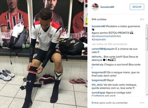 Léo Goleiro do São Paulo Post Instagram (Foto: Reprodução/Instagram)