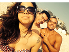 Anitta curte praia no Rio com irmão e amigo: 'Hoje o escritório é na praia'