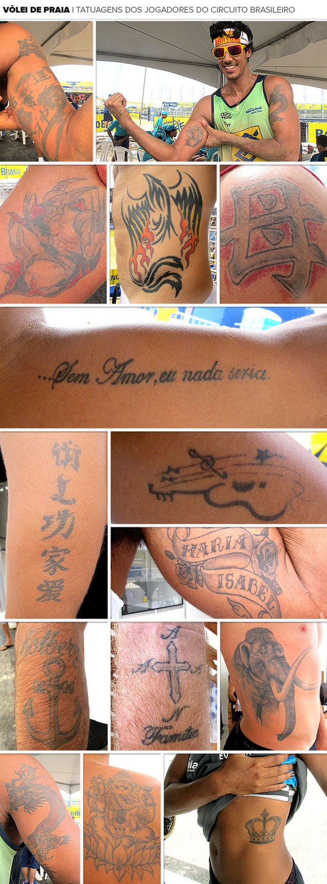 Wolverine Orixa Mamute E Fenix As Tatuagens Dos Atletas Do Volei De Praia Circuito Brasileiro De Volei De Praia Globoesporte Com