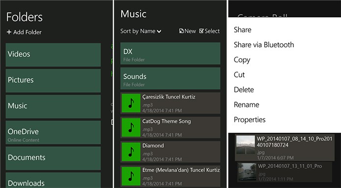 Folders é um gerenciador de arquivos com um visual bastante harmonioso ao do Windows Phone (Foto: Divulgação/Windows Phone Store)