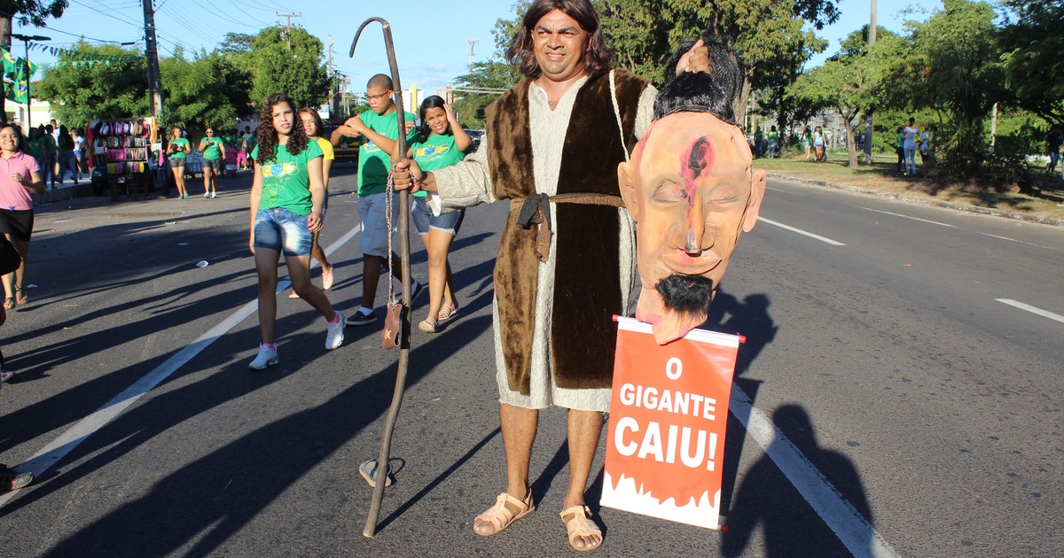 G1 - Fantasia de Davi e Golias é destaque durante Marcha Para Jesus no ...
