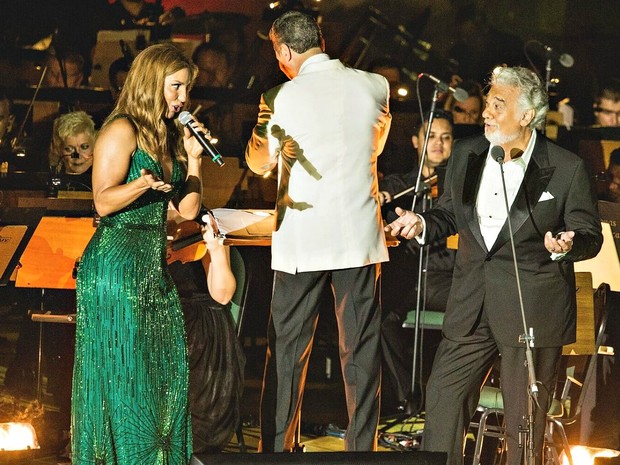 Ivete Sangalo cantou com Plácido Domingo no Amazônia Live, em Manaus (Foto: Divulgação/Amazônia Live)