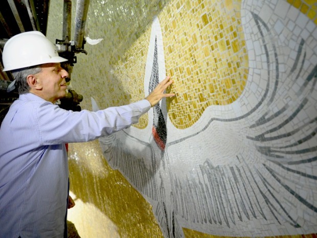 Claudio Pastro assinou a cúpula e o nicho da Basília (Foto: A12/Thiago Leon)