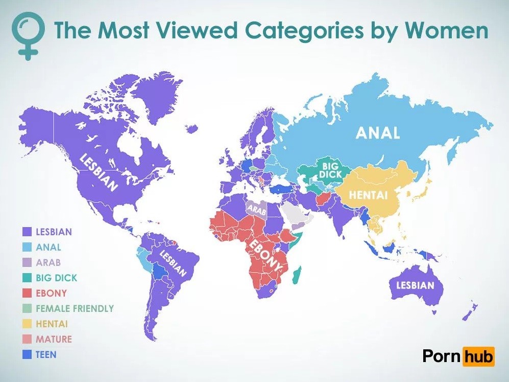 O mapa das preferências femininas por filmes pornô