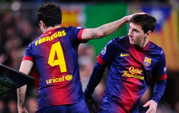 Messi entra, Fabregas sai, Barcelona x PSG (Foto: AP)