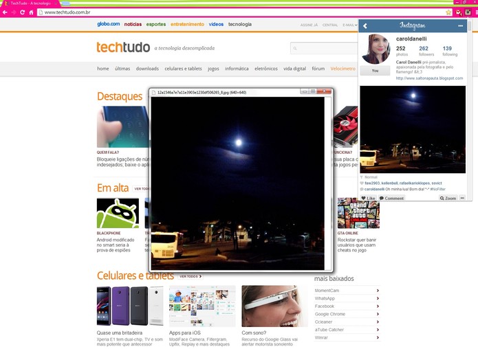 Instagram for Chrome (Foto: Reprodução/Carol Danelli) Instagram for Chrome (Foto: Reprodução/Carol Danelli)