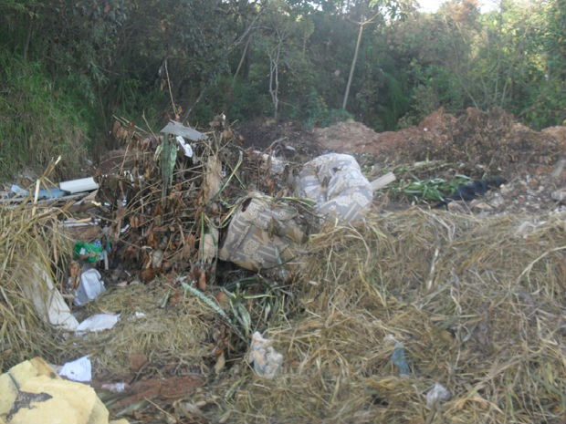 Apesar da quantidade de entulhos, local é usado por pacientes de uma unidade de saúde para caminhar (Foto: Adriana Aparecida Vernier de Moraes)