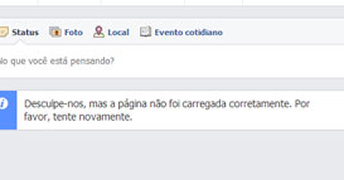 G1 Facebook apresenta problemas e perfis não carregam corretamente