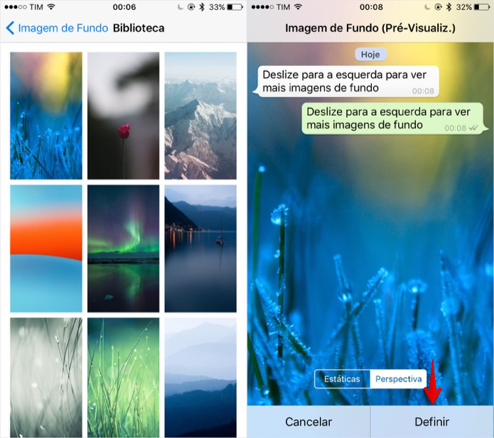 Como Mudar O Plano De Fundo Do Whatsapp Do Ios Dicas E Tutoriais Techtudo O whatsapp é o mensageiro instantâneo mais usado em todo o mundo e vem ganhando ainda mais espaço nos últimos anos — sendo que isso deve ser para isso, basta seguir o caminho configurações > opções de conversa > papel de parede. techtudo