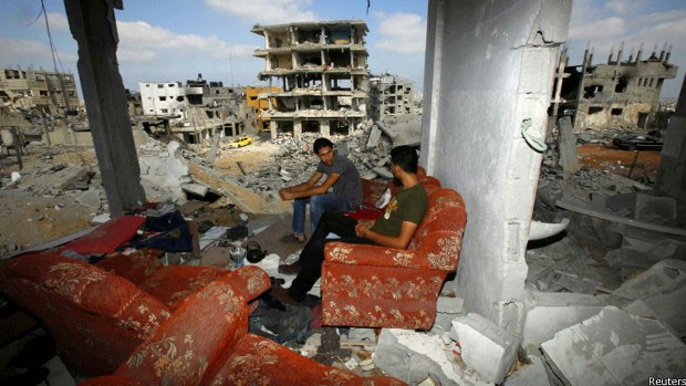 Bairros inteiros de Gaza foram destruídos pelos ataques israelenses (Foto: Reuters)