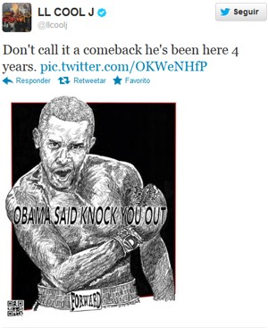 Rapper LL Cool J publicou imagem de Obama como boxeador (Foto: Reprodução/Twitter)