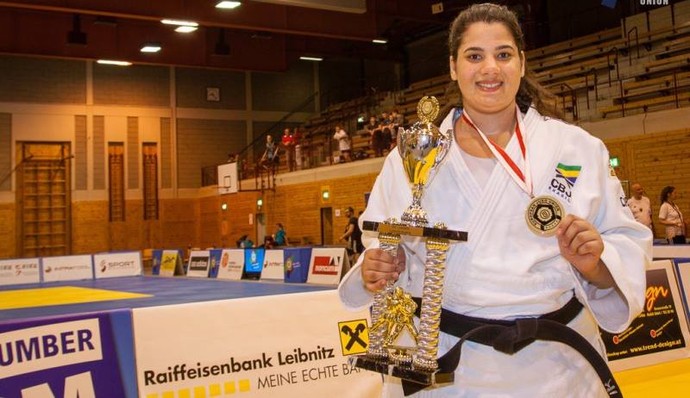 Camila Gebara é campeã da etapa de Leibnitz na Copa Europeia de judô (Foto: Divulgação/European Judo Union) Camila Gebara é campeã da etapa de Leibnitz na Copa Europeia de judô (Foto: Divulgação/European Judo Union)