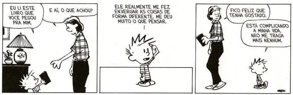 Resultado de imagem para TIRINHA MAFALDA EU LI ESTE LIVRO QUE VOCE PEGOU PRA MIM