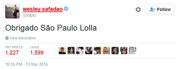 Diplo troca nome para Wesley Safadão no Twitter (Foto: Reprodução/Twitter)