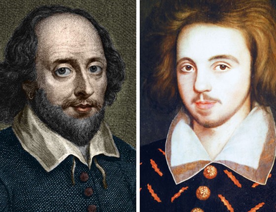 Retrato de  Christopher Marlowe e William Shakespeare (Foto: CAROLINE CHIA/AFP)