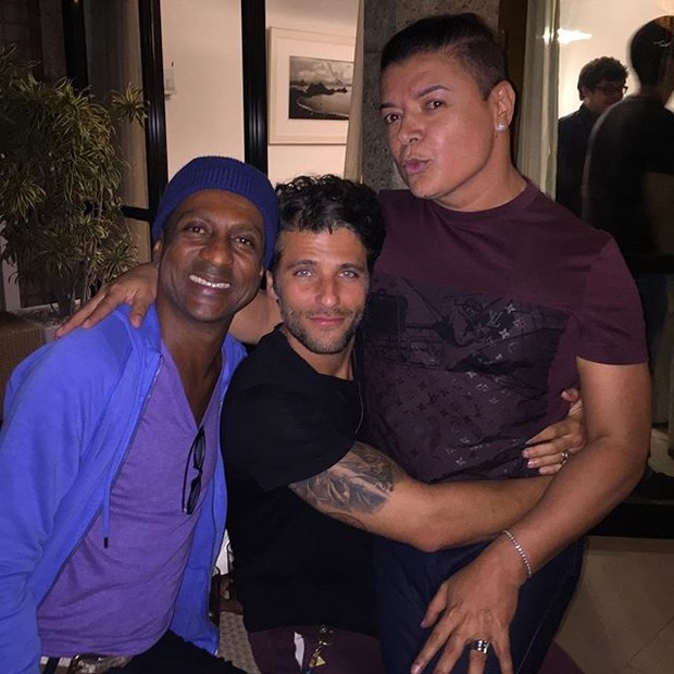 Luís Miranda, Bruno Gagliasso e David Brazil em festa no Rio (Foto: Instagram/ Reprodução)