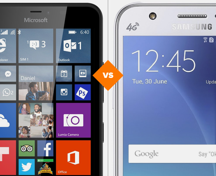Lumia 640 XL e Galaxy J5: veja o comparativo de ficha técnica (Foto: Arte/TechTudo)