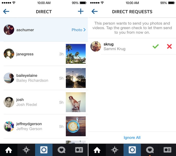 Instagram Direct (Foto: Divulgação/Instagram) Instagram Direct (Foto: Divulgação/Instagram)