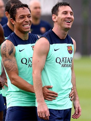 Adriano e messi barcelona treino (Foto: Reprodução / Instagram)