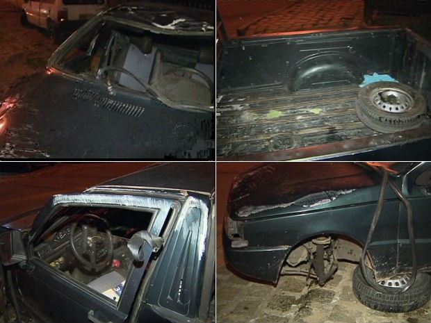 Segundo a polícia, caminhonete levava quatro passageiros na caçamba (Foto: Reprodução RPC TV)